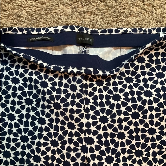 Talbots Chatham Cropped Ankle Pant Size 12P Navy / White - Picture 3 of 6